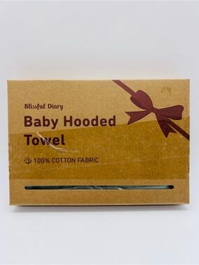 Blissful Diary Organic Cotton Muslin Baby Hooded Towel NIB